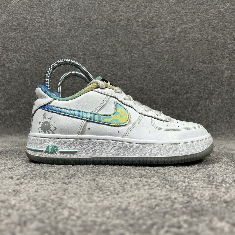 Nike Air Force 1 LV8 GS Youth Girl's Sz 3.5Y White Light Menta Leather Shoes